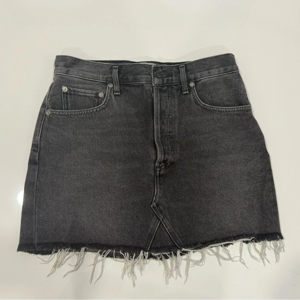 Agolde Charcoal Mini Skirt - Picture 2 of 5